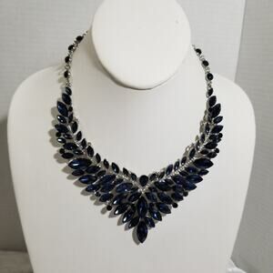 Rare blue marquise bib statement 14" 2" ex.  1.1936